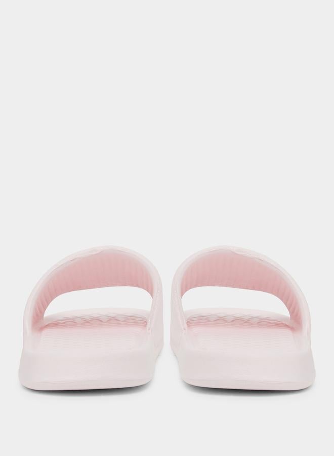 Styli Pink Plain Slip-On Slides - Image 4