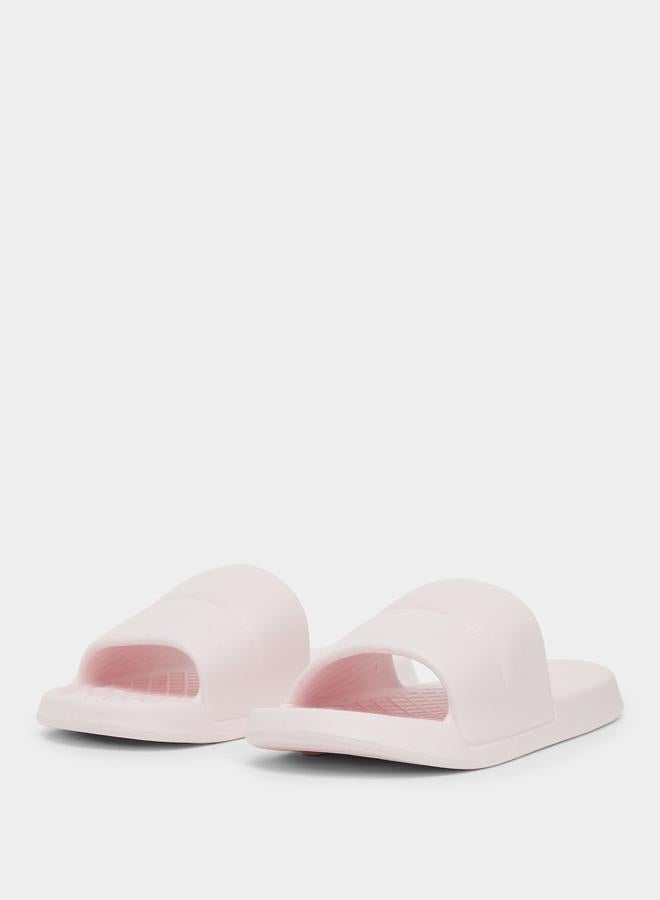Styli Pink Plain Slip-On Slides - Image 2