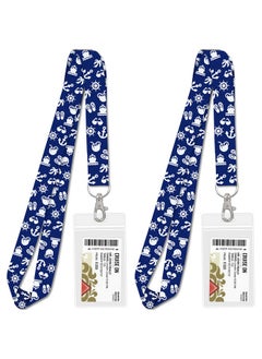 Cruise On Nyard [2-Pack] Lanyards With Id Holder For Cruise Ship Key Cards (Blue Nautical) - Essentials & Must Have Accessories By Cruise On  - Image 1