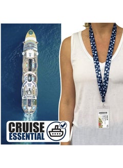 Cruise On Nyard [2-Pack] Lanyards With Id Holder For Cruise Ship Key Cards (Blue Nautical) - Essentials & Must Have Accessories By Cruise On  - Image 2