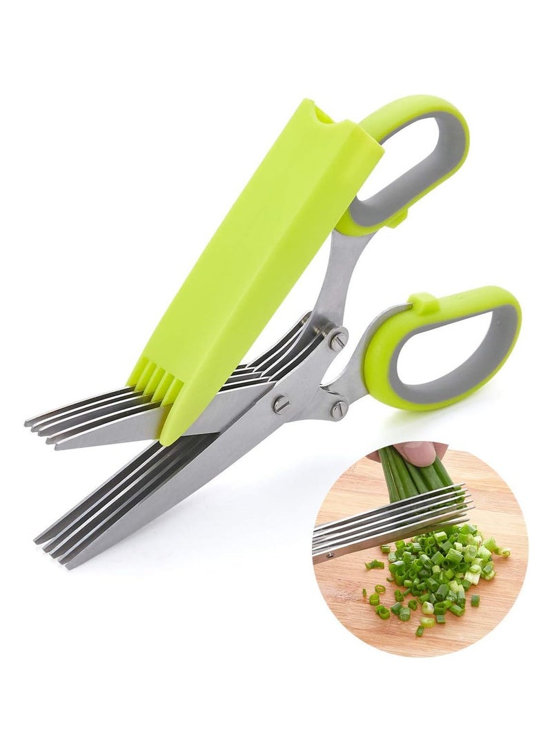 Herb Scissors with 5 Multi Stainless Steel Blades