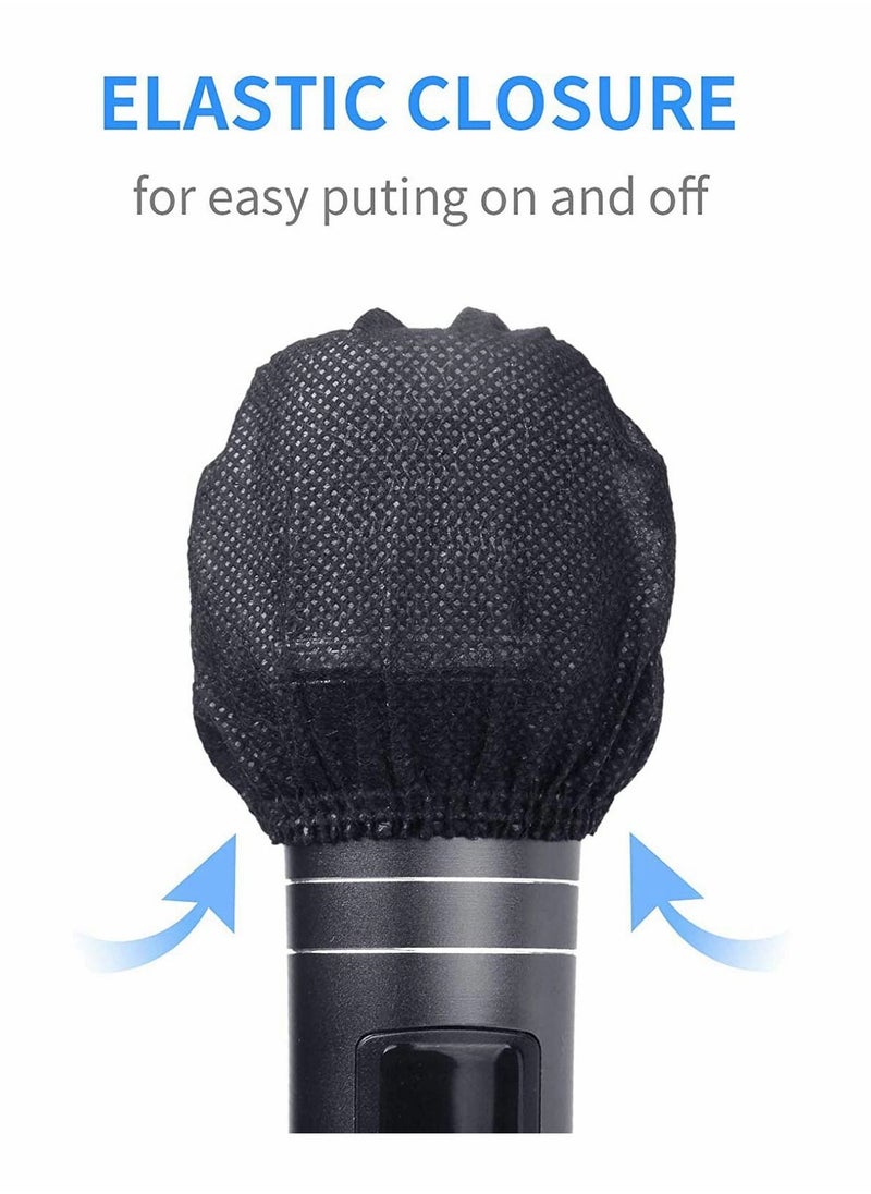Generic Disposable Microphone Covers Caps Windscreen and Pop Filters Mic Cover Individual Wrapped Package Sanitary for Mic Compatible with Shure U and O Karaoke Microphone Sanitary, 120 Pack, Black  - Image 5