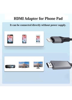 Rock Pow Apple MFi Certified Lightning to HDMI Adapter for Phone to TV Compatible with iPhone 14/13/12/11/X/8/ iPad Sync Screen Connector Directly Connect on HDTV/Monitor/Projector NO Need Power Supply  - Image 2
