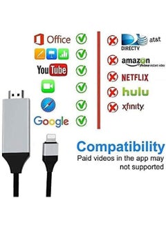 Rock Pow Apple MFi Certified Lightning to HDMI Adapter for Phone to TV Compatible with iPhone 14/13/12/11/X/8/ iPad Sync Screen Connector Directly Connect on HDTV/Monitor/Projector NO Need Power Supply  - Image 3