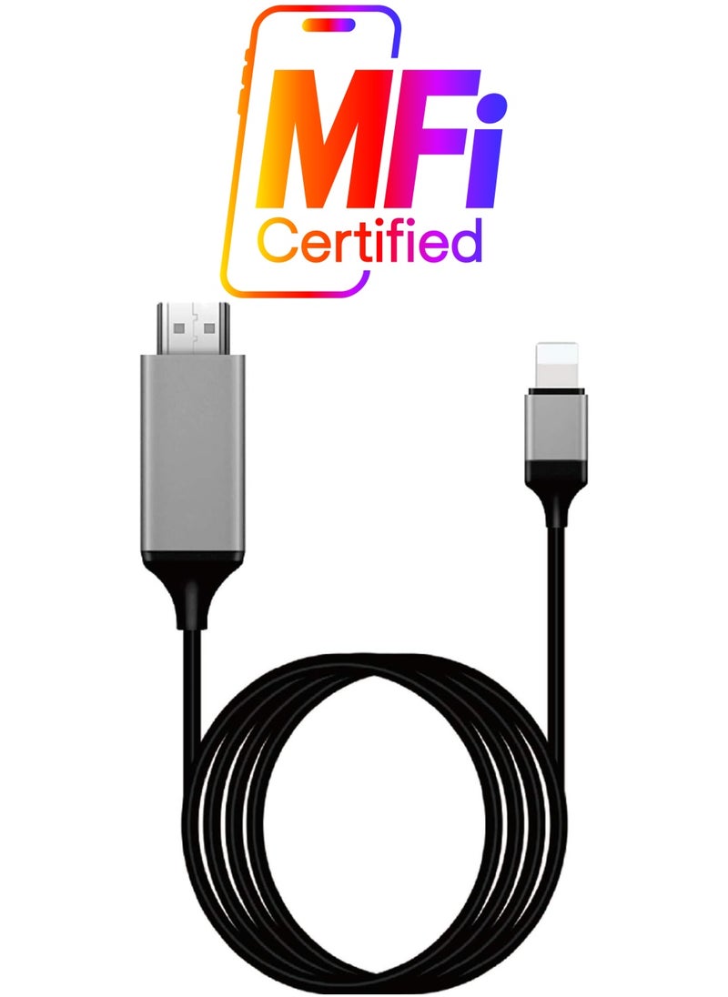 Apple MFi Certified Lightning to HDMI Adapter for Phone to TV Compatible with iPhone 14/13/12/11/X/8/ iPad Sync Screen Connector Directly Connect on HDTV/Monitor/Projector NO Need Power Supply - pzsku/ZB180F616631F113F9A60Z/45/_/1738266705/276322d1-040e-434e-9f58-05ed4671a5cf