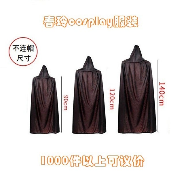 Chun Ling Jia Halloween Cape for Adults and Kids, Black and Red Stand Collar Reaper Costume, Cosplay Party Wizard Vampire Cape - Image 5