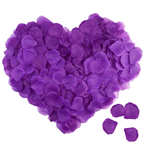 obmwang 2000 PCS Artificial Silk Rose Petals for Wedding Party Favors Decoration and Vase Home Decor Wedding Bridal Decoration. Purple - Image 1