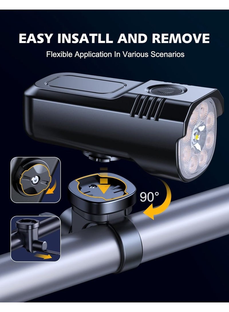 FDTY Bike Lights Front and Back, Super Bright Bicycle Lights USB Rechargeable, 8+7 Lighting Modes, Fast Charging, IP65 Waterproof Bike Light Set for Night Riding/Camping/Mountain - Image 5