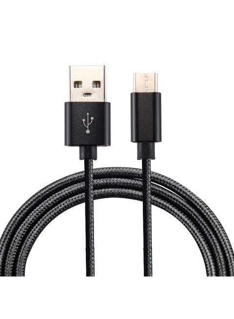 Knit Texture USB to USB-C / Type-C Data Sync Charging Cable, Cable Length: 1m, 3A Total Output, 2A Transfer Data(Black)