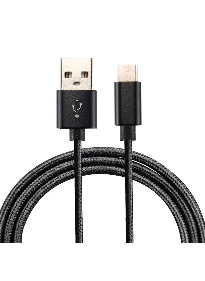 HuHa Knit Texture USB to USB-C / Type-C Data Sync Charging Cable, Cable Length: 1m, 3A Total Output, 2A Transfer Data(Black)  - Image 1