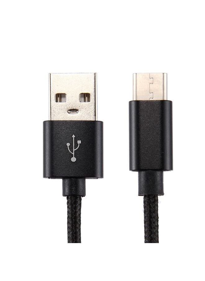 HuHa Knit Texture USB to USB-C / Type-C Data Sync Charging Cable, Cable Length: 1m, 3A Total Output, 2A Transfer Data(Black)  - Image 2