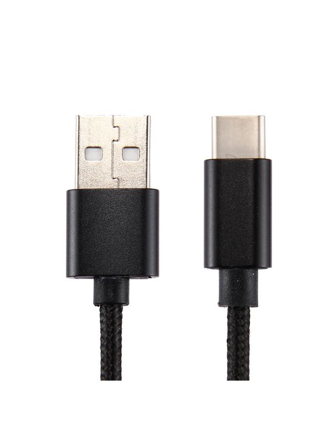 HuHa Knit Texture USB to USB-C / Type-C Data Sync Charging Cable, Cable Length: 1m, 3A Total Output, 2A Transfer Data(Black)  - Image 3
