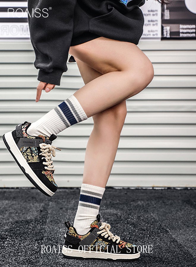 رويس أحذية رياضية أنيقة للرجال، أحذية برباط منخفضة، أحذية منصة متعددة الاستخدامات للرجال، أحذية رياضية مريحة بنعال غير قابلة للانزلاق، مناسبة للارتداء اليومي والأنشطة الخارجية - Image 5