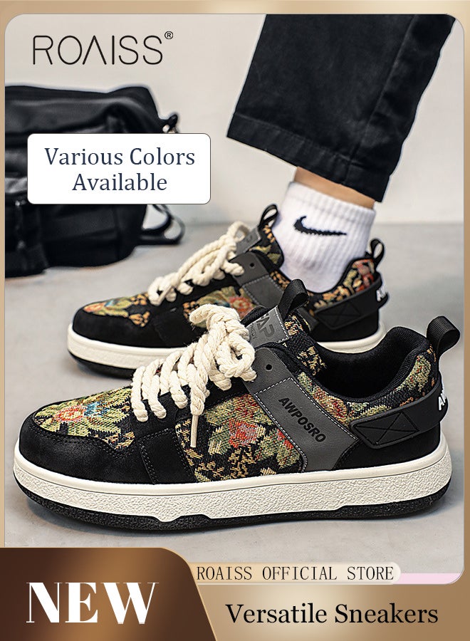 رويس أحذية رياضية أنيقة للرجال، أحذية برباط منخفضة، أحذية منصة متعددة الاستخدامات للرجال، أحذية رياضية مريحة بنعال غير قابلة للانزلاق، مناسبة للارتداء اليومي والأنشطة الخارجية - Image 2