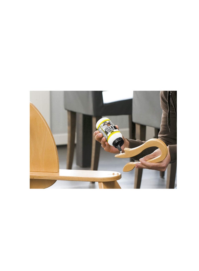 UHU غراء الخشب المقاوم للماء، غراء أبيض مقاوم للماء D3 - مناسب لجميع أنواع الخشب الشائعة، زجاجة، 250 غ، يجف شفاف، لاصق للأعمال اليدوية، البناء، الإصلاح وصناعة النماذج - Image 2