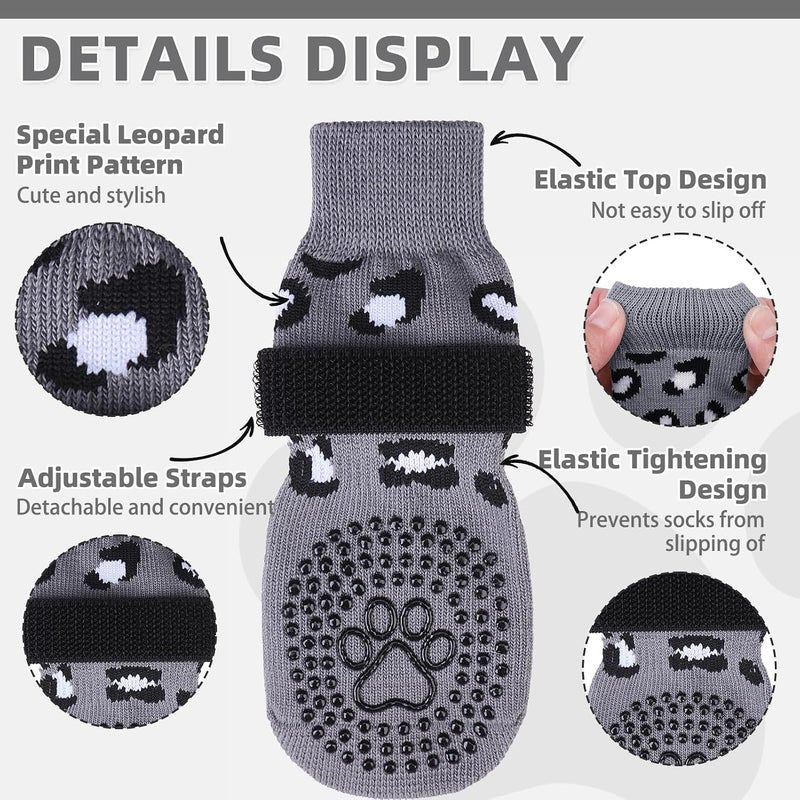 KOOLTAIL Dog Socks for Hot/Cold Pavement to Prevent Licking Paws,Dog Boots&Paw Protector for Hardwood Floors Anti Slip,Traction Control No Twist Grip Booties for Small Medium Large Senior Dogs S - Image 3