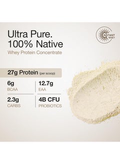 ويلبيينج نيوتريشن مركز بروتين مصل اللبن الخام 100% من Wellbeing Nutrition (بدون نكهة) | 27 جرام بروتين، 12.7 جرام من الأحماض الأمينية الأساسية، 6 جرام من الأحماض الأمينية المتفرعة السلسلة | 4B CFU بروبيوتيك وإنزيمات هضمية طبيعية | لا يسبب الانتفاخ، سهل الهضم | 1 كجم  - Image 2