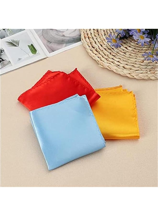 15 Pieces Mens Pocket Squares, 8.6 x 8.6 Inch Handkerchief, Soft Silk Men Hankies for Wedding Party, Pocket Square Towel - Image 4
