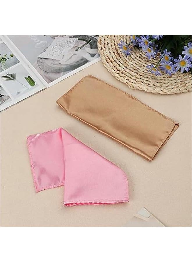 15 Pieces Mens Pocket Squares, 8.6 x 8.6 Inch Handkerchief, Soft Silk Men Hankies for Wedding Party, Pocket Square Towel - Image 5