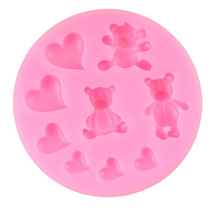 FCKEMLDS Bear Silicone Fondant Mold - Valentine's Day Cute Bear Chocolate Fondant Mold Set of 4 - Image 4
