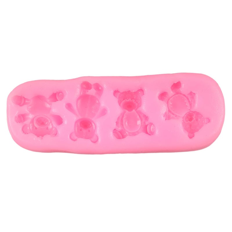 FCKEMLDS Bear Silicone Fondant Mold - Valentine's Day Cute Bear Chocolate Fondant Mold Set of 4 - Image 5