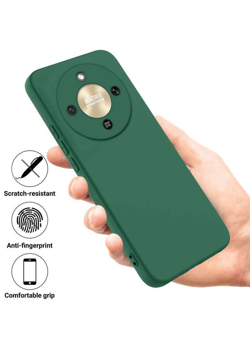 Wtech Honor X9d 5G 2025 Soft Liquid Silicone Case Cover (MCRPSN) - Dark Green - Image 2