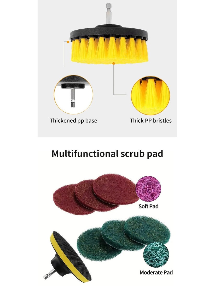 Beauenty 12pcs Electric Drill Brush Head Cleaning Household Universal Tools Floor Tile Polishing Kitchen Bathroom Car Wash Descaling Set - Image 3