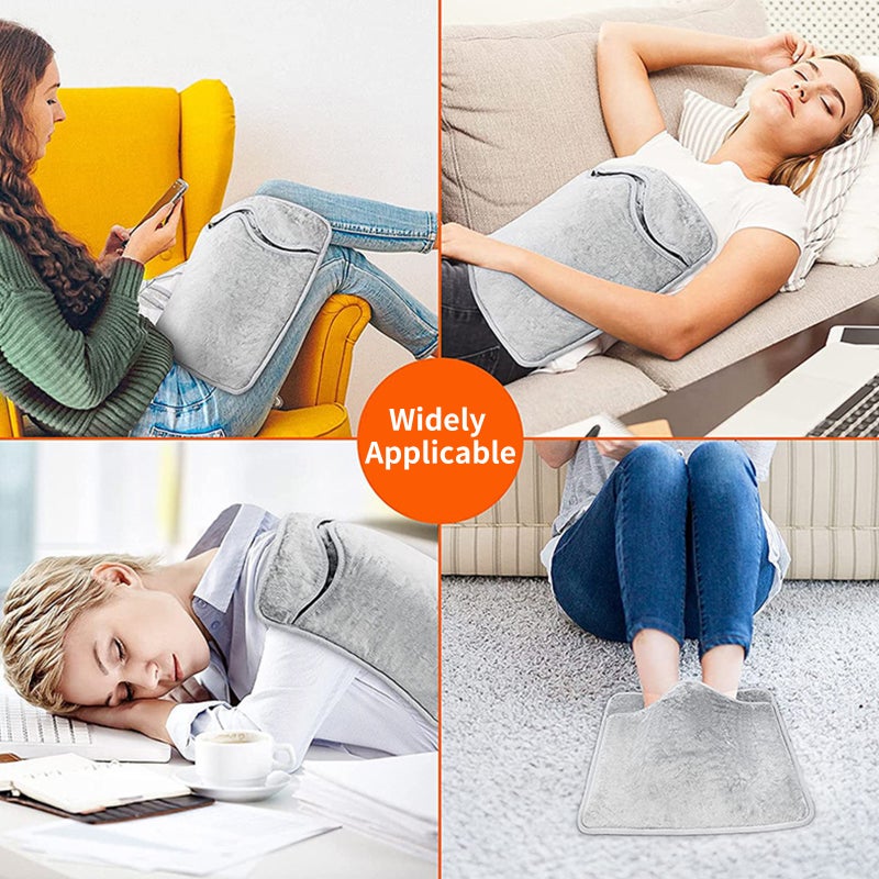 Electric Heated Foot Warmer - Double-Side Foot Heating Pad,Ultra Soft Flannel Electric Fast Heating Pad,Auto Shut Off, 6 Temperature 4Timer Setting Foot and Hand Pain Relief 16''x16'' - Image 2