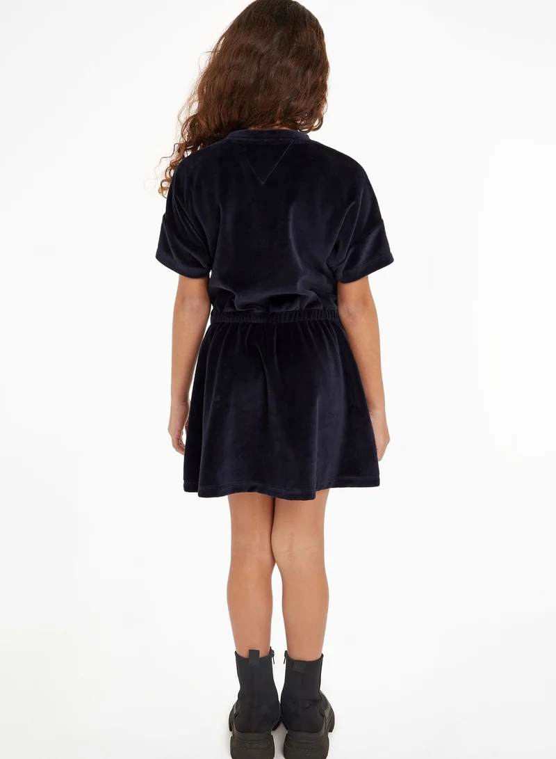 تومي هيلفيغر فستان قطيفة للأطفال