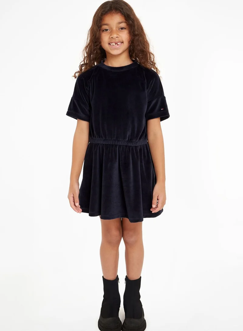 تومي هيلفيغر فستان قطيفة للأطفال
