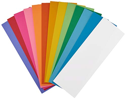 Hygloss Products Bright Blank Flash Cards Great Study Tool Multitude of Uses 8 Each of 12 Assorted Colors 4 White 3 x 9 100 Cards - Image 1