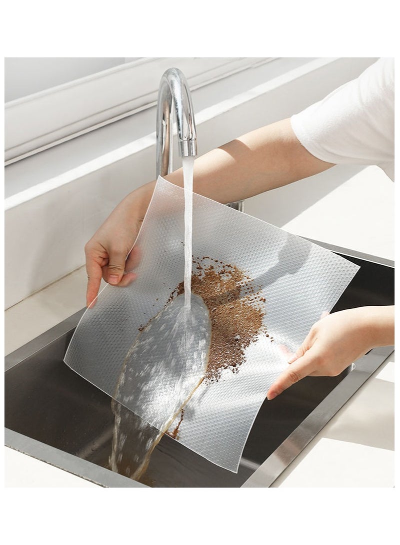 Food-grade EVA cabinet liner ([2 rolls] 45x300cm + 30x300cm) Waterproof, oil-proof, non-slip and clip-cutting drawer mat, kitchen countertop, partition, refrigerator, desk universal liner, one wipe is clean, durable and odor free - Image 4