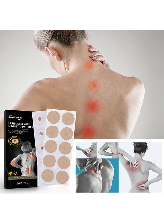 SOUTH MOON 50 Pcs Ultra Strength Magnetic Patches, Replacement Adhesive Patches for Relieve Shoulder Neck and Waist Joint Pain, Strength Healing for The Body Fast Acting Pain Relief - Image 4