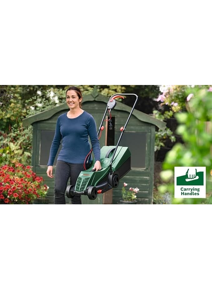 Bosch EasyRotak 32-205 corded lawn mower (1200 W motor power, cutting width: 32 cm, 31 litre collecting basket, suitable for small gardens) - Image 3