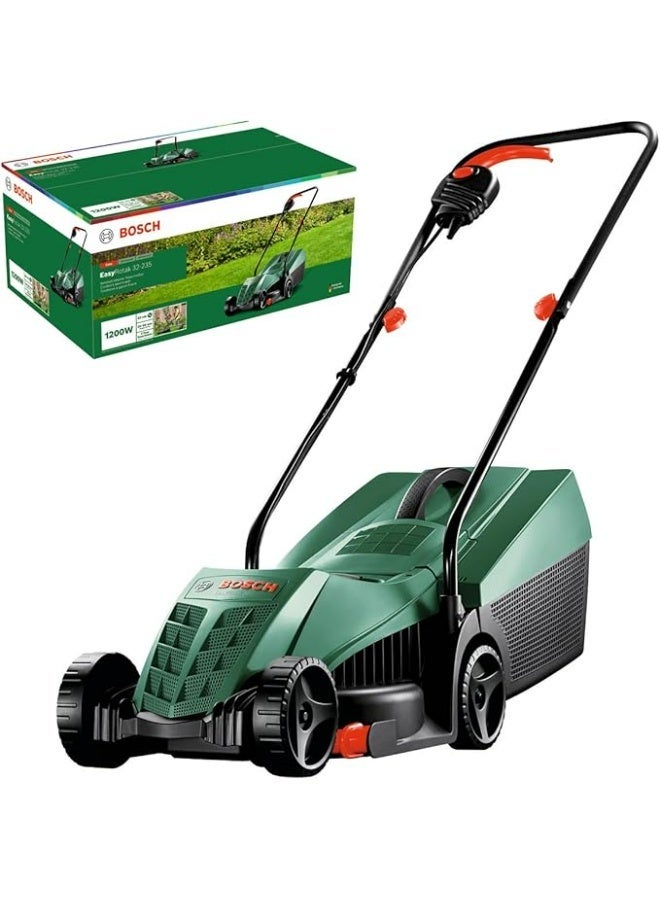 Bosch EasyRotak 32-205 corded lawn mower (1200 W motor power, cutting width: 32 cm, 31 litre collecting basket, suitable for small gardens) - Image 1