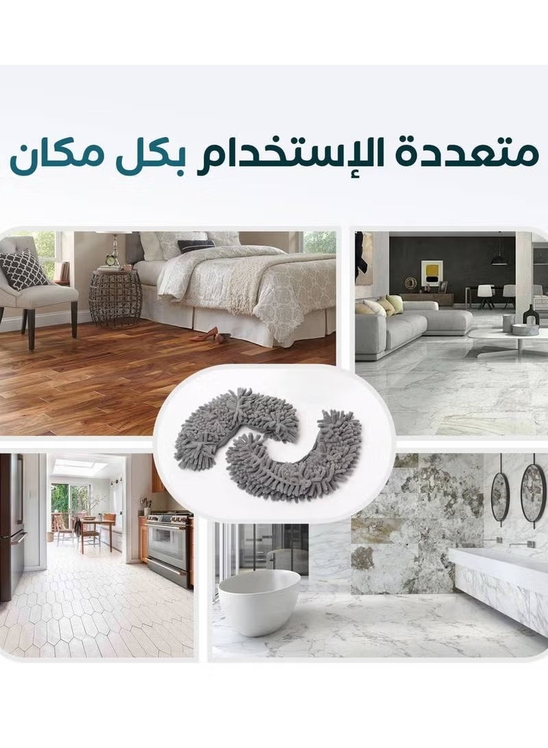 ريبال جوارب تنظيف منزلية - جوارب تنظيف من الألياف الدقيقة للأرضيات والزجاج والسيارات وإزالة الغبار - أغطية أحذية مريحة قابلة لإعادة الاستخدام والغسل لتنظيف الأرضيات - تناسب مقاسات من 35 إلى 44 قدمًا - Image 5