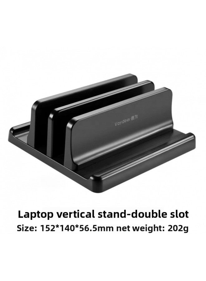 Laptop Vertical Stand Computer Clip Storage Rack Desktop Side Stand Upright Bracket-Color:Laptop Vertical Stand—double Opening-black