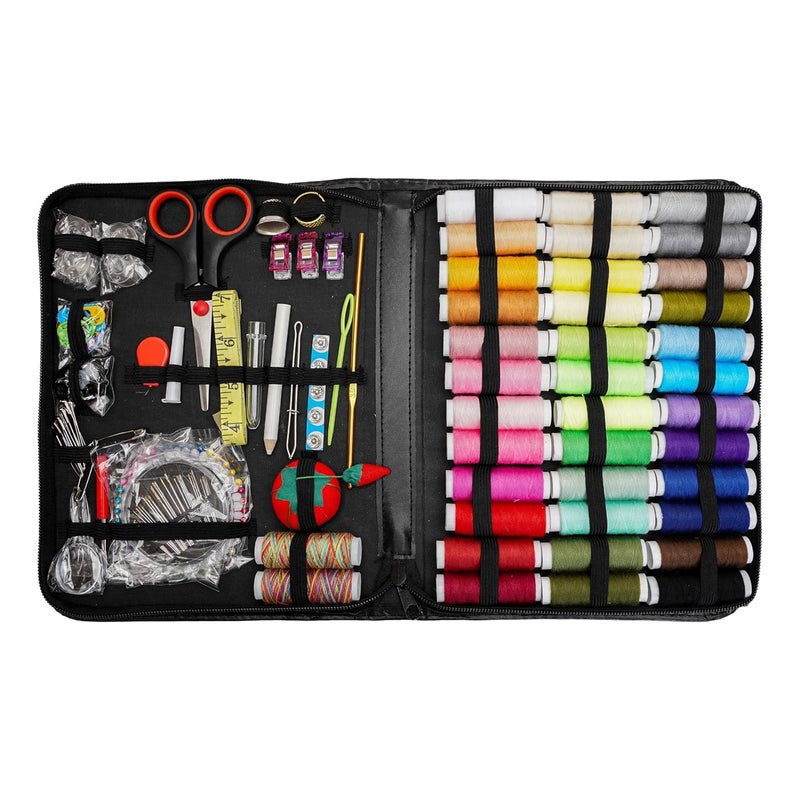 JETVEEK JETVEEK 183 Pcs Sewing Kit Box Portable Tailoring Tools Combo with Accessories Scissors Thread Needles Measuring Tape Sui Dhaga Stitching Items Box for Home 