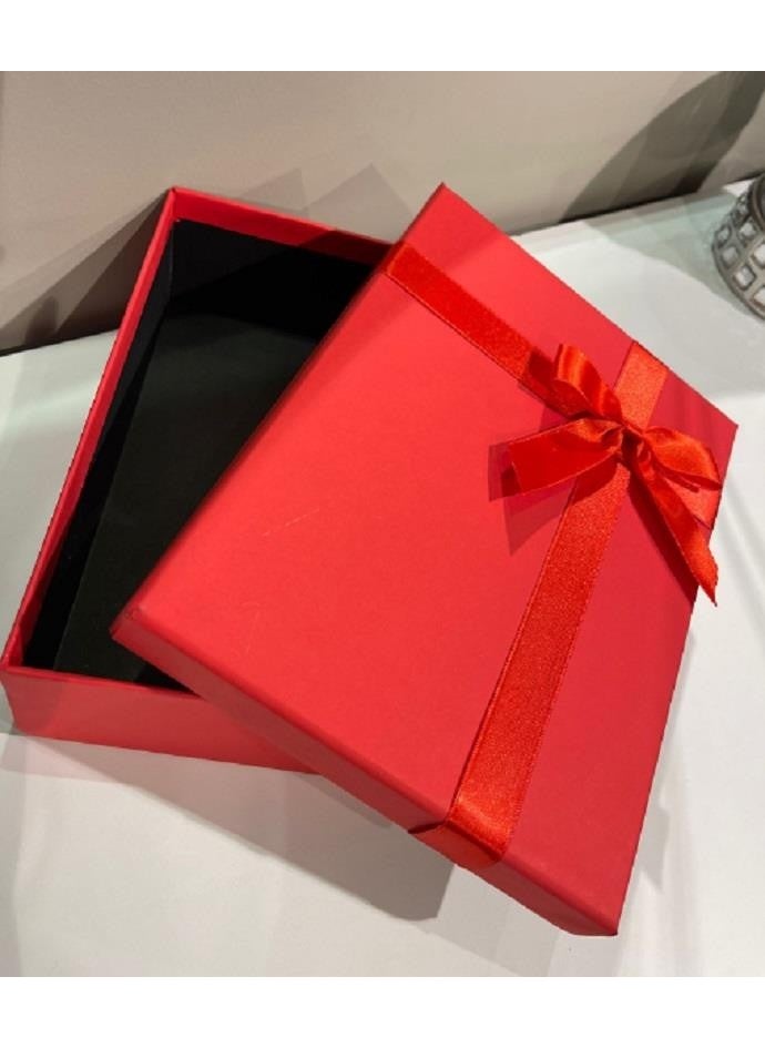 Small Single Red Hard Ribbon Box Bride and Groom Bundle Box 26X20X8 cm