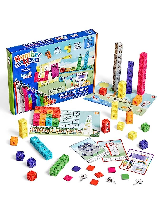 hand2mind - MathLink Cubes Numberblocks 1-10 Activity Set, 30 Activities Linked to TV Episodes, Math Cubes, Counting Toys, Base Ten Blocks, Montessori Math, Counters for Kids Math, Kindergarten Toys - Image 1