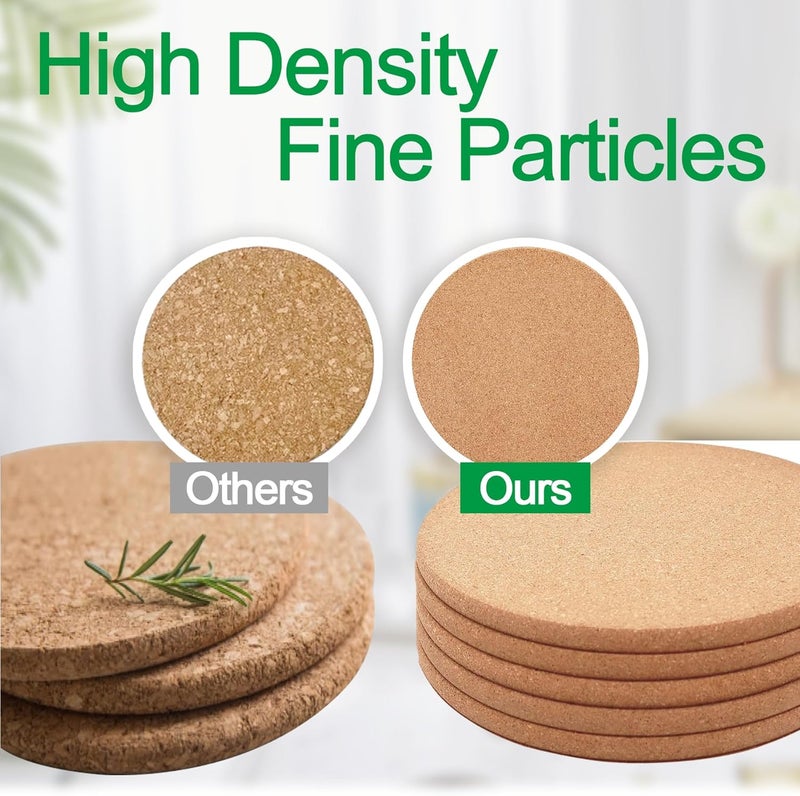 NIJIALGEXPY Cork Trivet, 4 Pack High Density Thick Cork Coasters Set for Hot Dishes, 8 Inch Heat Resistant Multifunctional Corks Trivets for Hot Dishes, Hot Pads for Kitchen, Table, Countertops - Image 4