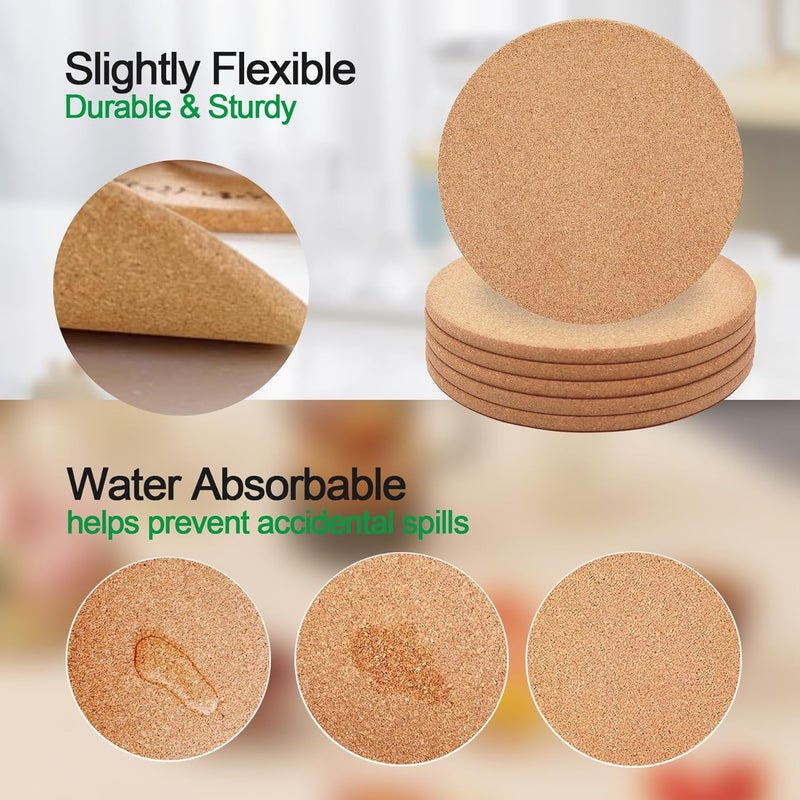 NIJIALGEXPY Cork Trivet, 4 Pack High Density Thick Cork Coasters Set for Hot Dishes, 8 Inch Heat Resistant Multifunctional Corks Trivets for Hot Dishes, Hot Pads for Kitchen, Table, Countertops - Image 3