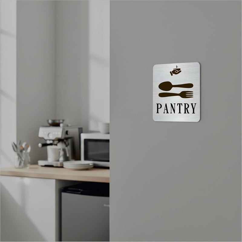 Zouple PANTRY Sign, 6x6 Inch, Durable Steel, Self-Adhesive - Image 2