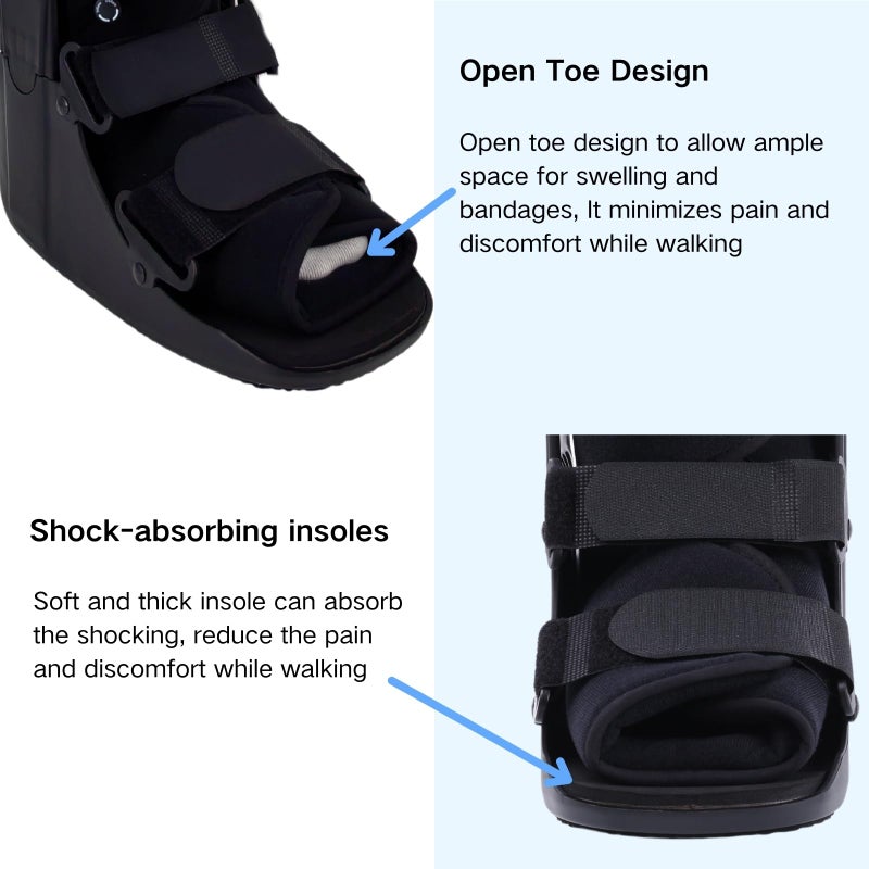 Mathgetin Air Walker Boot Medical Short Fracture Boot for Sprained Ankle and Achilles Tendonitis Inflatable Orthopedic Walking Boot for Broken Foot Fracture Recovery - Image 4