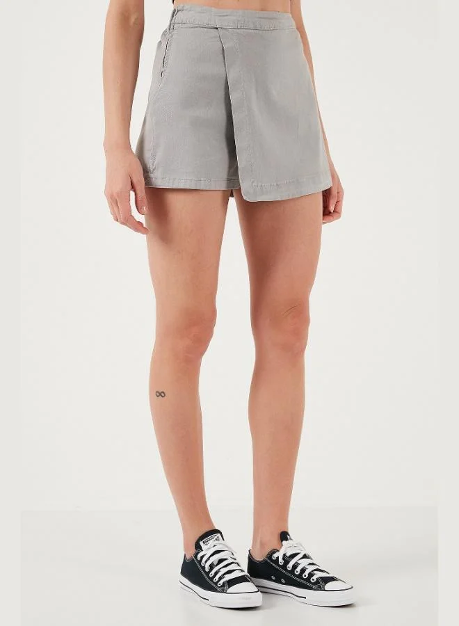 Lela Lela Cotton Zippered Asymmetrical Mini Short Skirt Women's SHORT SKIRT 668YP4411