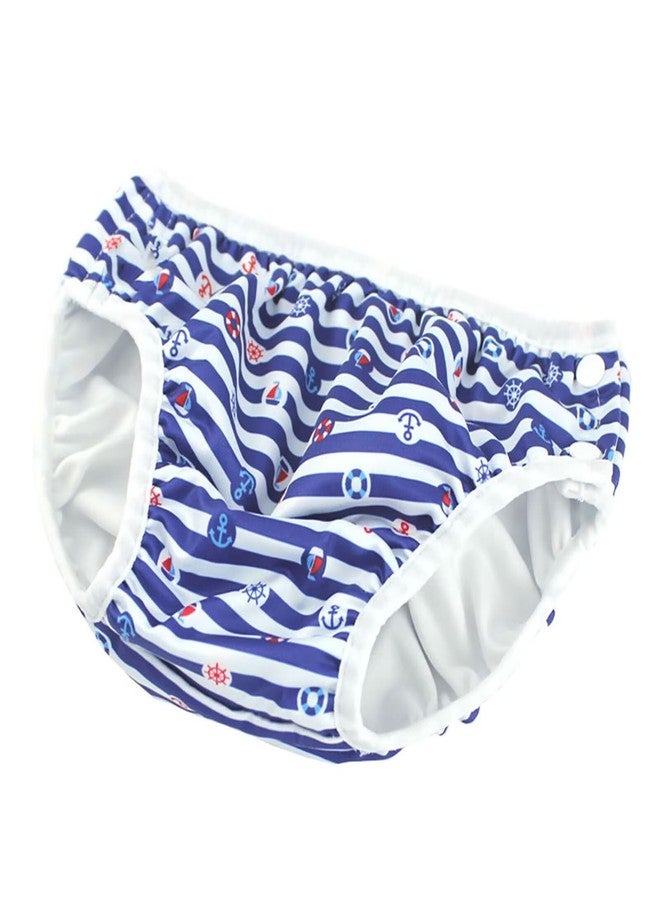 Leideur Baby Kids Swim Nappies Cover Diaper Swimming Trunks Middle-Waisted Swimming Training Pants (24-36 Months, Navy) - Image 2