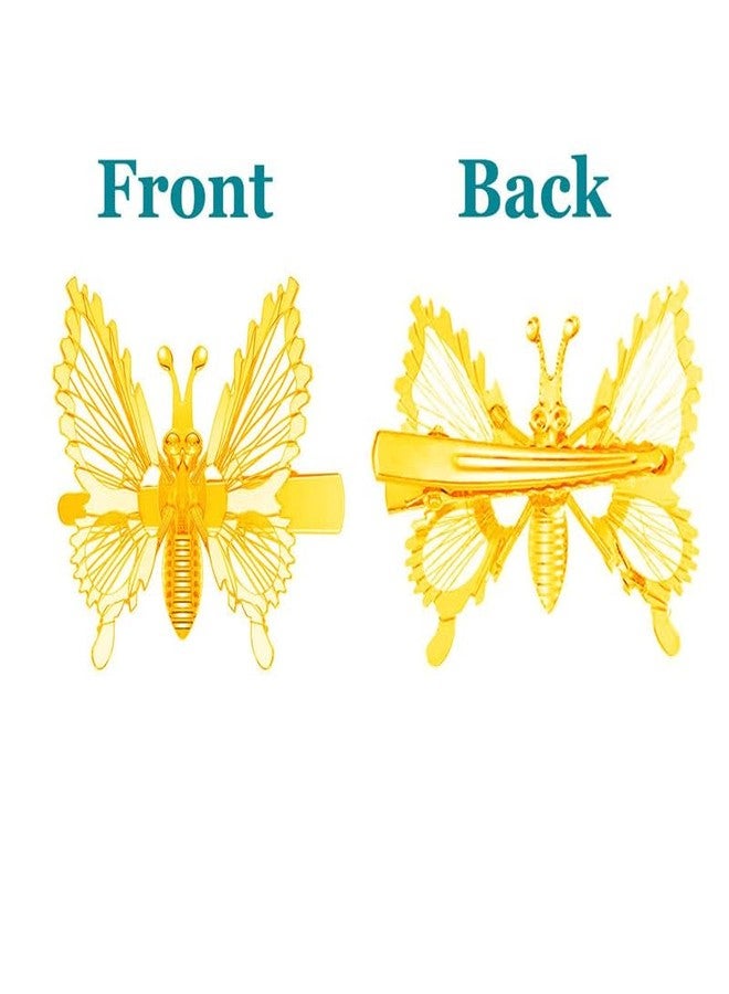 SHIDARA 6 PCS 3D Butterfly Hair Clips Gold Metal Moving Butterfly Hair Barrettes Cute Butterfly Hair Barrettes Hair Clamps Butterfly Hair Accessories for Women and Girls (GOLDEN AND SILVER)004 - Image 3