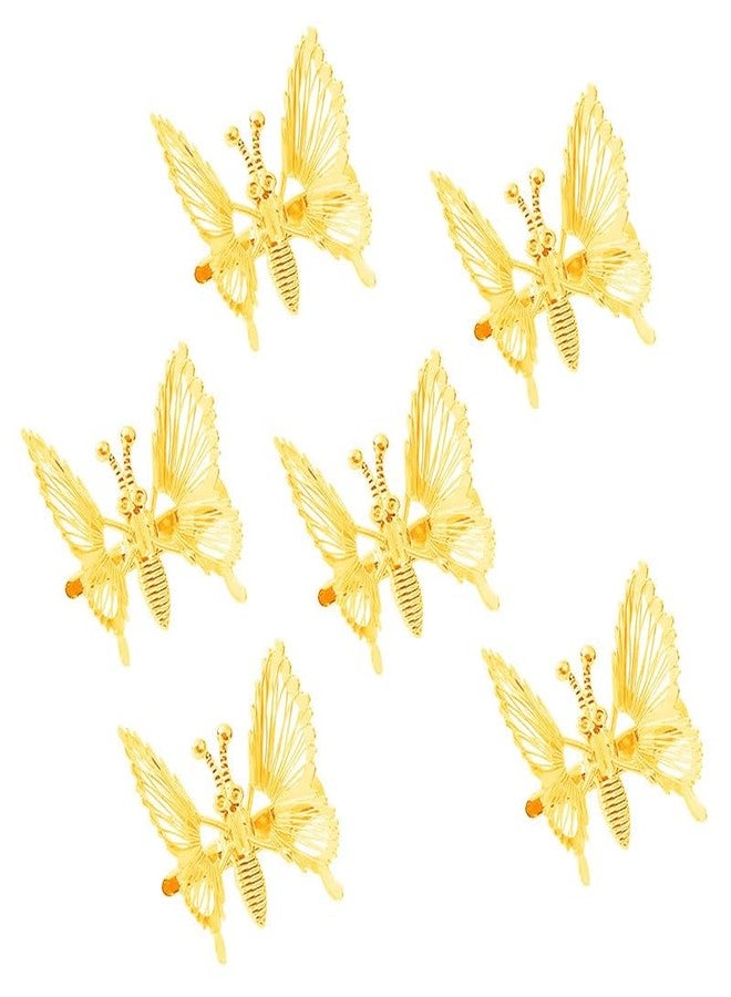 SHIDARA 6 PCS 3D Butterfly Hair Clips Gold Metal Moving Butterfly Hair Barrettes Cute Butterfly Hair Barrettes Hair Clamps Butterfly Hair Accessories for Women and Girls (GOLDEN AND SILVER)004 - Image 2