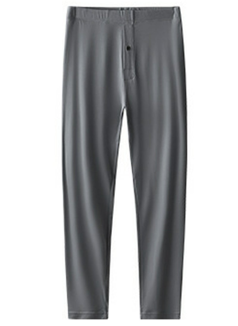 Loquat - Men's Solid Color Tights Leggings Underwear Thermal Pants Long Johns Bottoms  Wintergear Modal Warm Base Layer Bottoms Dark Grey - Image 1