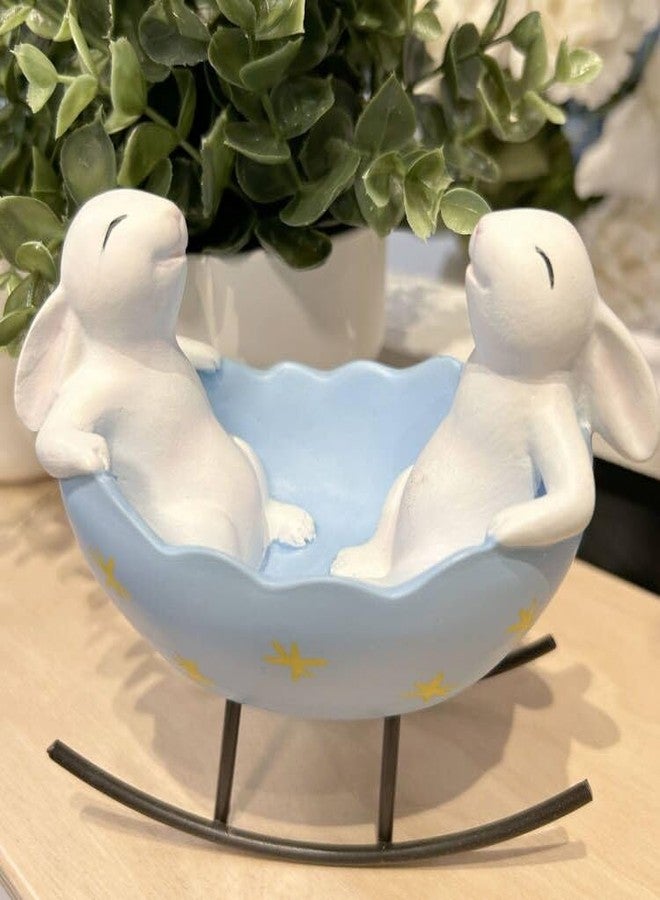 realideas Easter Bunny Candy Dish, Easter Serving Dish, Decorative Bowls Spring Indoor Home Decor Bunny Figurines Rabbit Candy Dish Serving Bowl - Home Decor Centerpiece Bunny Collectible Figurines - Image 4